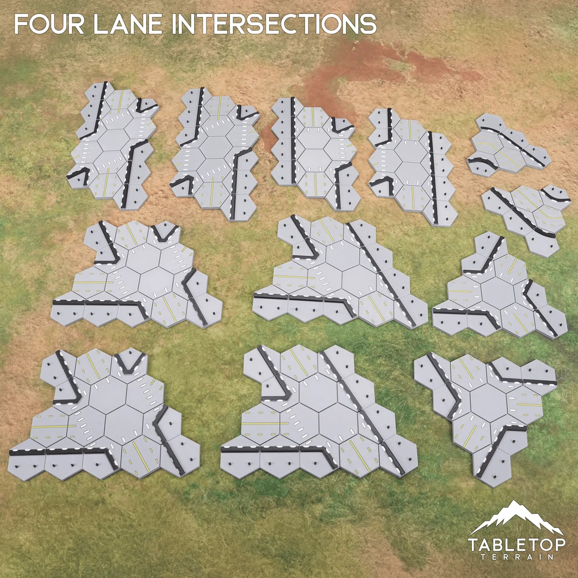 HEXTECH Four Lane Intersections Bundle – Wargame Portal