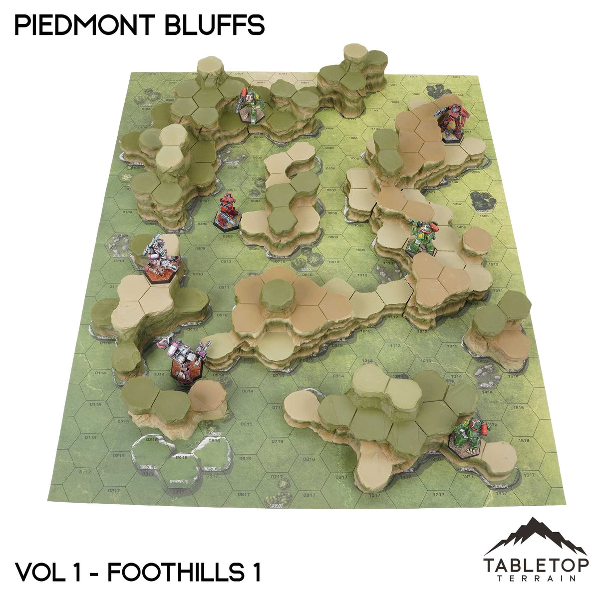 HEXTECH Piedmont Bluffs Map Hill Set - 6mm