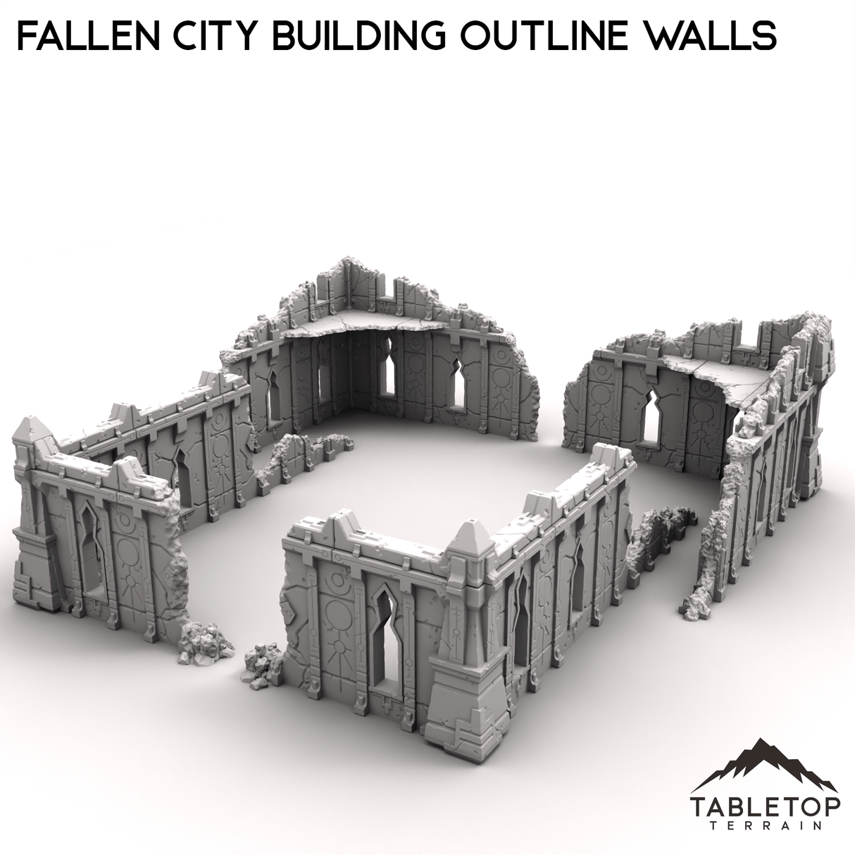 Fallen City Building Outline Walls