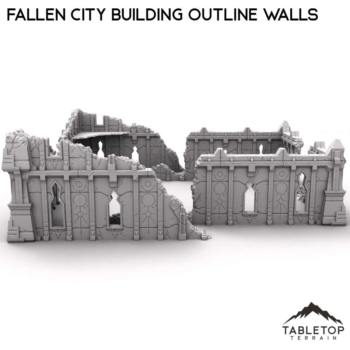 Fallen City Building Outline Walls