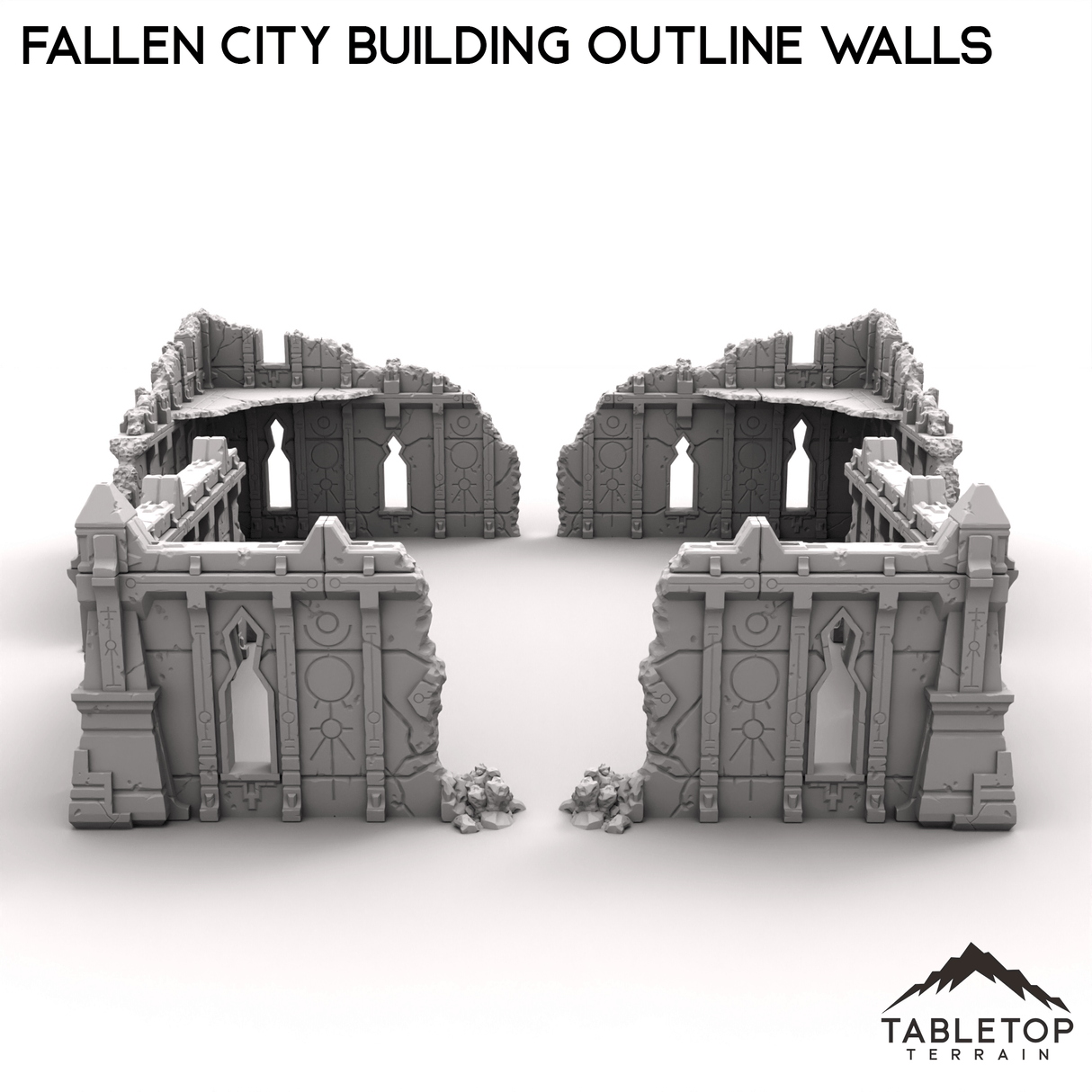 Fallen City Building Outline Walls