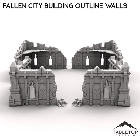 Fallen City Building Outline Walls