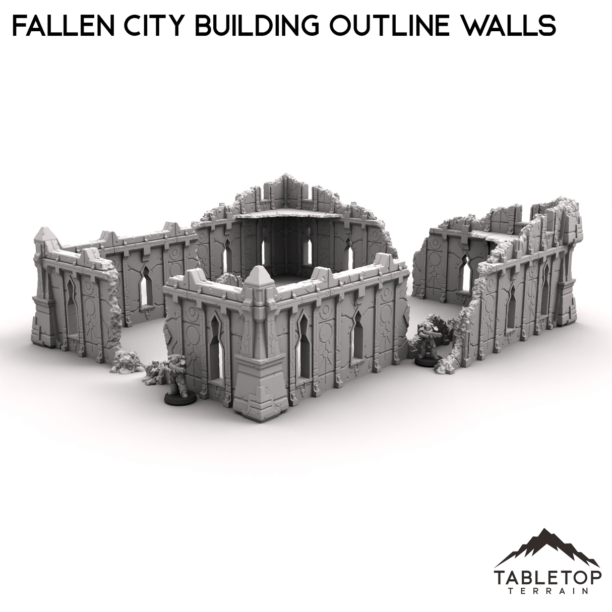 Fallen City Building Outline Walls