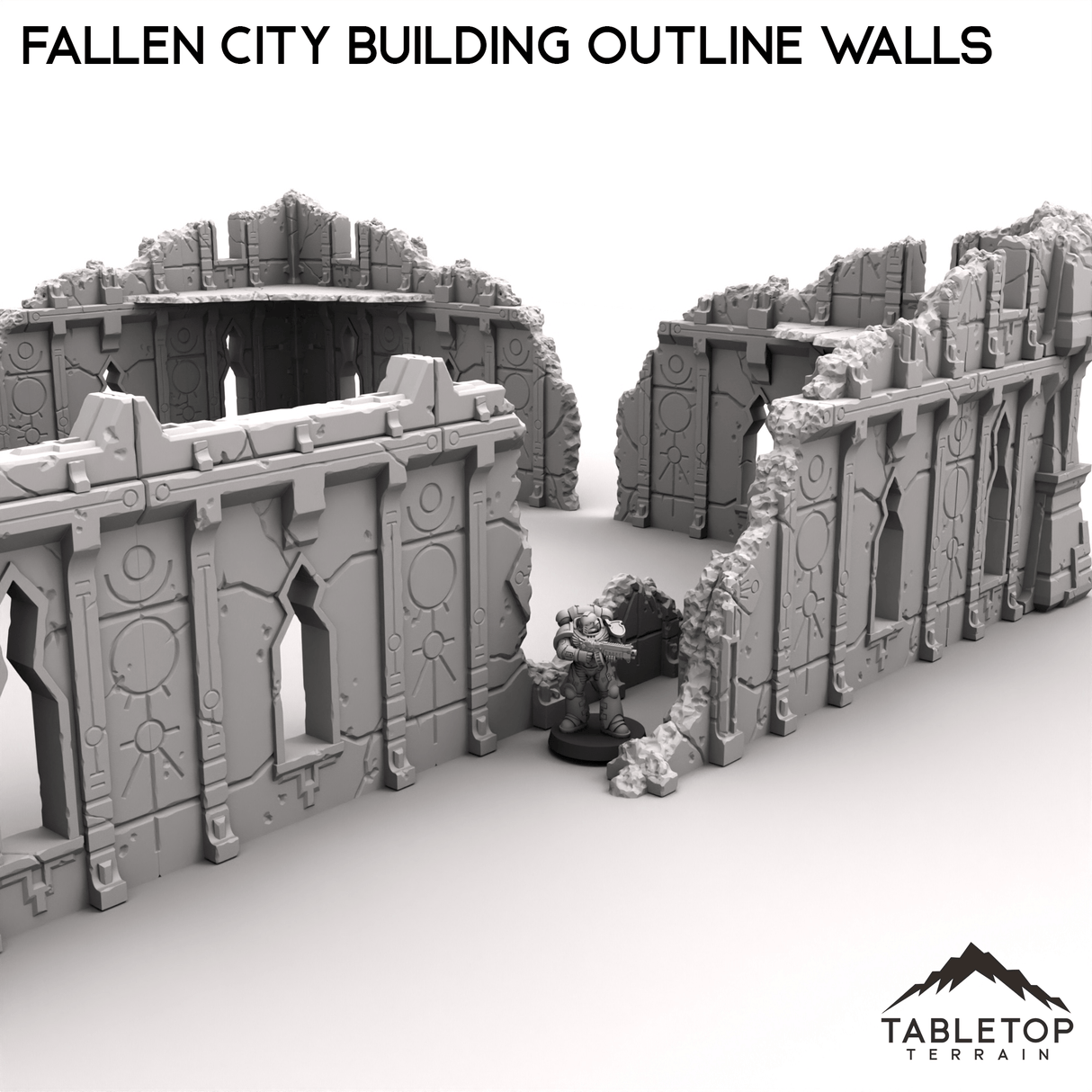 Fallen City Building Outline Walls