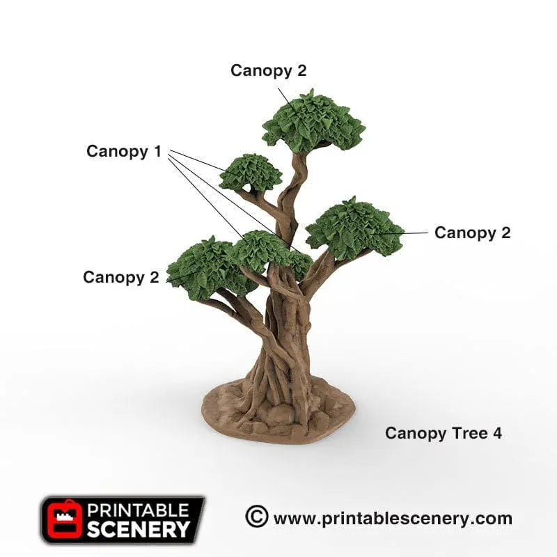 Gnarly Trees with Canopies - Scatter Terrain