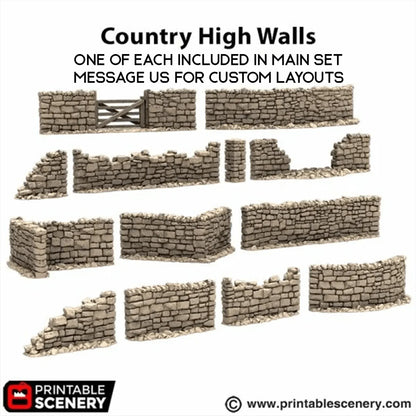 Country High Walls / Low Walls - Country & King - Fantasy Historical Walls