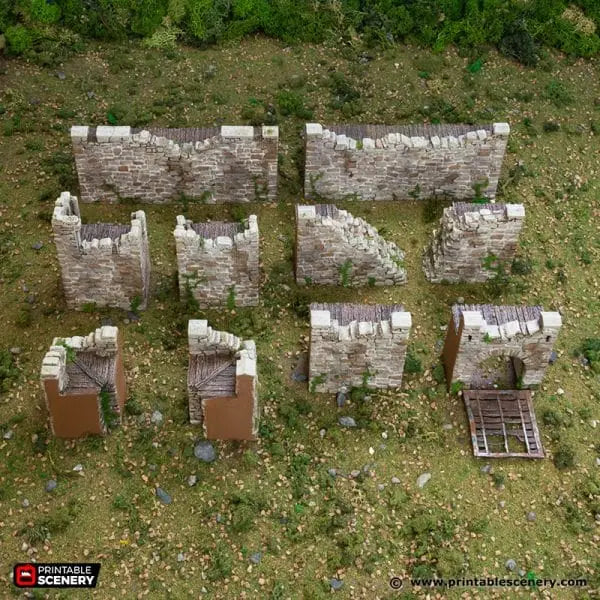 Norman Fort Walls /Ruined Fort Walls - Country & King- Fantasy Historical Walls