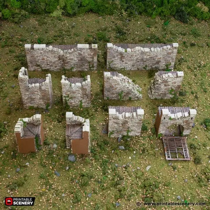Norman Fort Walls /Ruined Fort Walls - Country & King- Fantasy Historical Walls