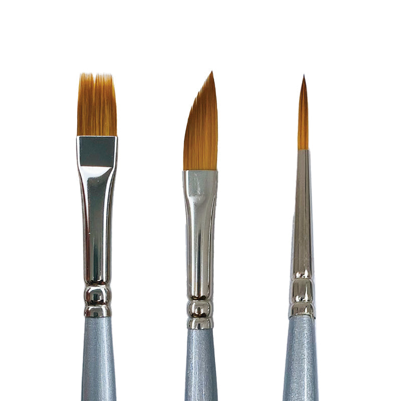 Trekell MIDZ Texture Brush Set - Synthetic Artist Brushes for Oil, Acrylic and Watercolor