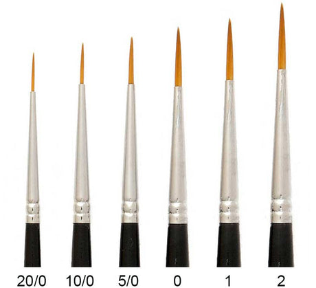 Trekell Golden Taklon Long Handle Artist Brushes - Synthetic Bristles for Acrylic and Oil Painting