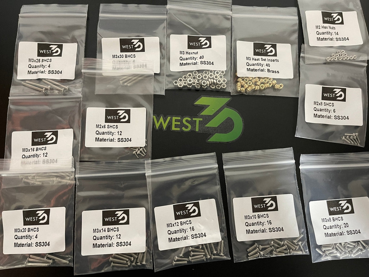 West3D BDF Stainless Steel Fastener Kit for Tri-Zero