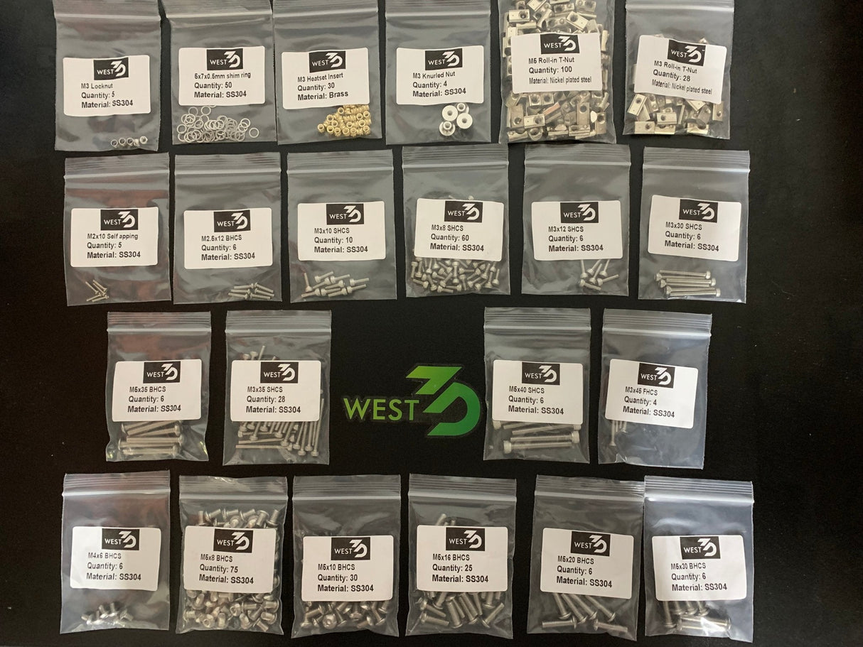 West3D Stainless Steel Fastener Kit for Tiny-M (BDF)