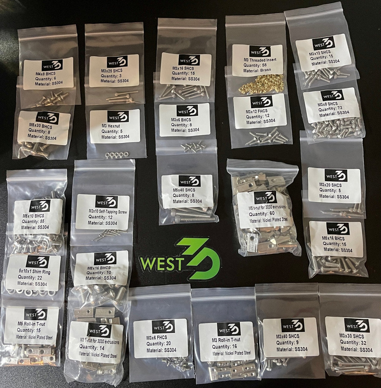 West3D Stainless Steel Fastener Kit for Voron Switchwire (BDF)