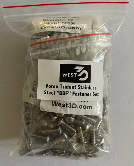 West3D Stainless Steel Fastener Kit for Voron Trident (BDF)