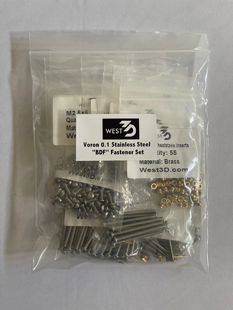 West3D Stainless Steel Fastener Kit for Voron v0.2 (BDF)